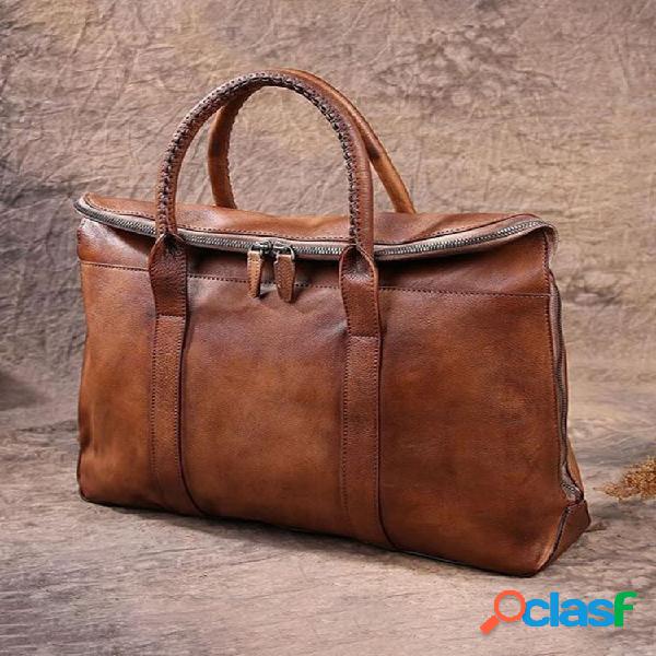 Uomo Retro Multi-tasche 15,6 Pollici Laptop Borsa Valigetta