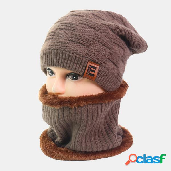 Uomo lana 2 pezzi Plus addensare caldo quotidiano inverno