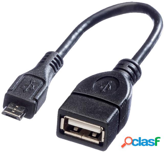 Value Cavo USB USB 2.0 Spina USB-Micro-B, Presa USB-A 0.15 m