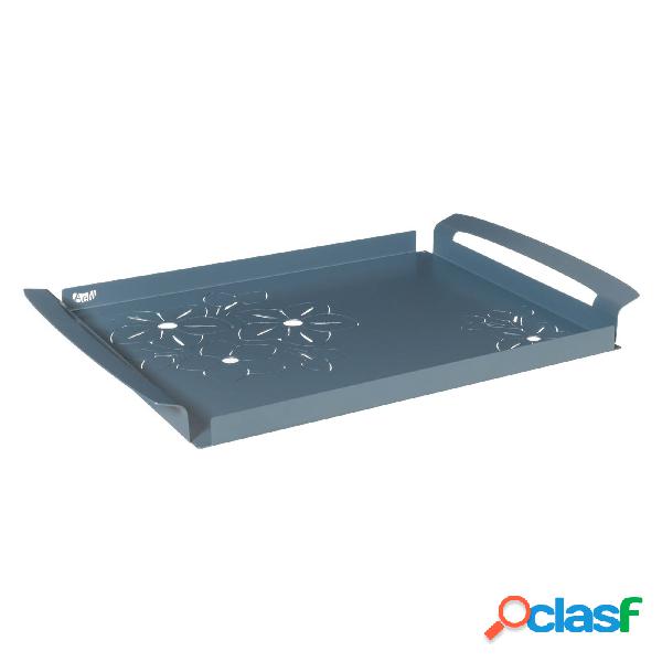 Vassoio grande in stile floreale Fior di Loto in metallo,