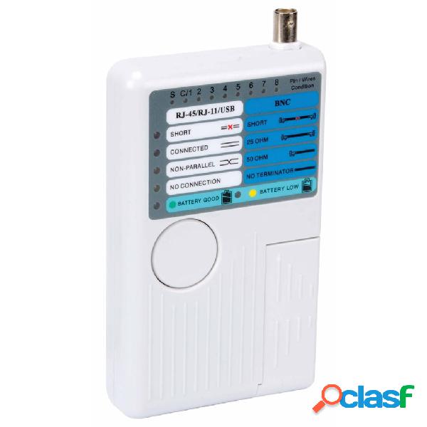 Velleman Tester 5 in 1 per USB e Cavi di Rete Bianco VTLAN7