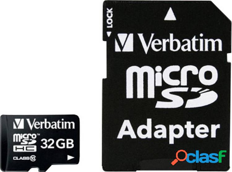 Verbatim MICRO SDHC 32GB CL 10 ADAP Scheda microSDHC 32 GB