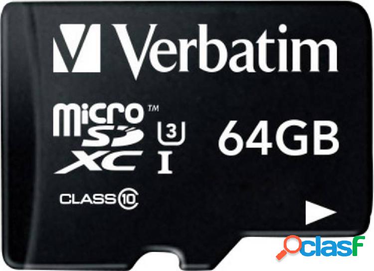 Verbatim PRO Scheda microSDXC 64 GB Class 10, UHS-I,