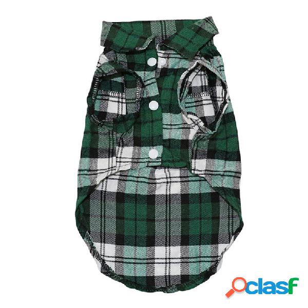Vestiti per cani da compagnia Soft Puppy Spring Summer Plaid