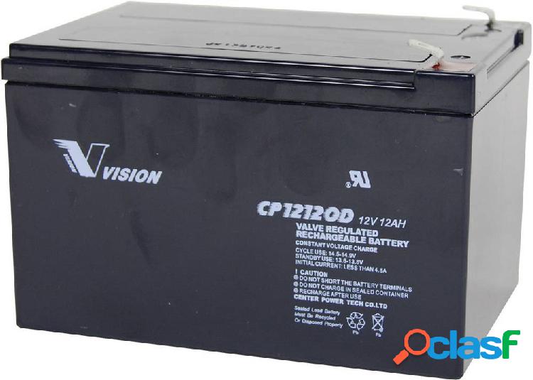 Vision Akkus CP12120D CP12120D Batteria al piombo 12 V 12 Ah