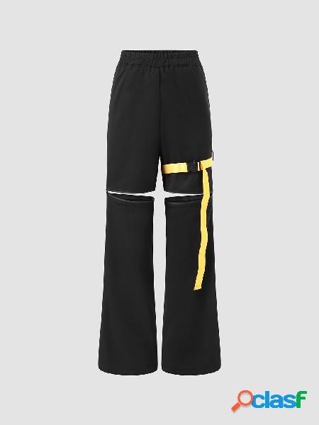 Vita elastica con zip ritagliata Pantaloni