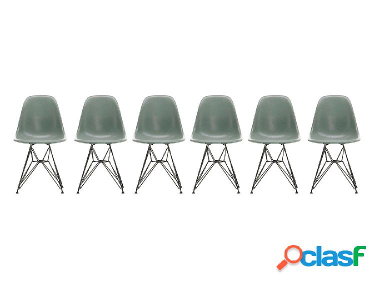 Vitra Eames Fiberglass Side Chair DSR - Basic Dark / Set 6