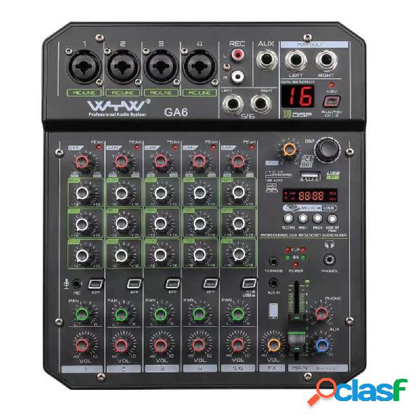 WENYANWEN GA6 Console mixer multifunzione 4/6 canali con