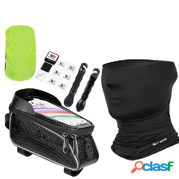 WEST BIKING Telaio bici Borsa Set touch screen impermeabile