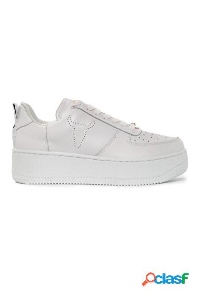 WINDSOR SMITH SNEAKERS DONNA WSPRACERRWHT PELLE BIANCO