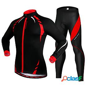 WOSAWE Womens Mens Long Sleeve Cycling Jersey with Tights