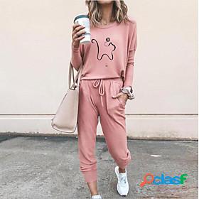 Women Basic Geometric Vacation Casual / Daily Two Piece Set