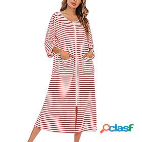 Womens 1 pc Onesies Jumpsuits Comfort Stripe Polyester Home