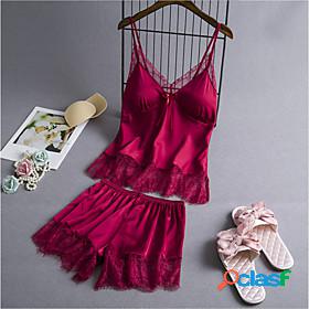 Womens 1 set Pajamas Sets Simple Gothic Fashion Pure Color