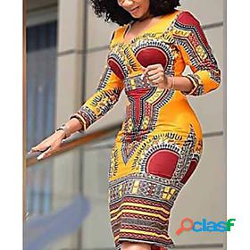 Womens A Line Dress - Geometric Rainbow S M L XL