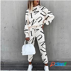 Womens Active Basic Monogram Letter Daily Wear Vacation Two