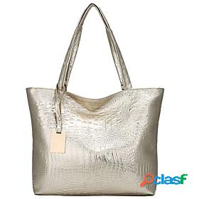Womens Bags PU Leather Tote Embossed Crocodile Daily Leather