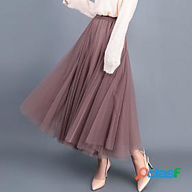 Womens Basic Princess Lolita Ankle-Length Swing Skirts