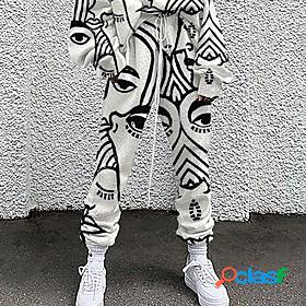 Womens Basic Soft Elastic Drawstring Design Print Sweatpants