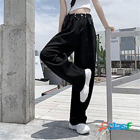 Womens Casual / Sporty Hip-Hop Baggy Pocket Pants Jeans Full
