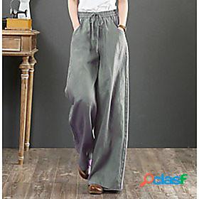 Womens Chinese Style Vintage Culottes Wide Leg Chinos Full