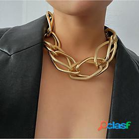 Womens Choker Necklace Lariat Alloy Hip Hop Silver Gold 4310