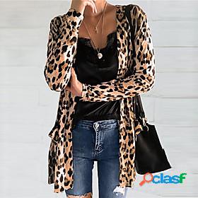 Womens Coat Fall Street Daily Long Coat Round Neck Open