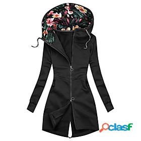 Womens Coat Fall Winter Daily Long Coat Stand Collar Warm
