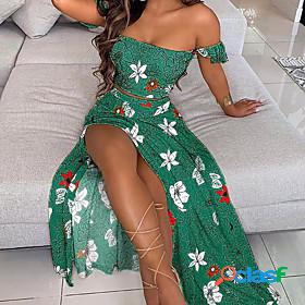 Womens Distressed Floral Holiday Vacation Two Piece Set Off