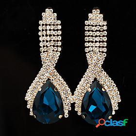 Womens Earrings AAA Cubic Zirconia Mini Pear Cut Platinum