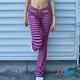 Womens Fashion Streetwear Cut Out Ripped Chinos Full Length