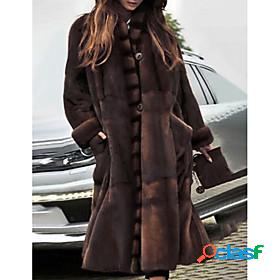 Womens Faux Fur Coat Fall Winter Party Daily Outdoor