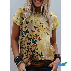 Womens Going out Butterfly T shirt Graphic Butterfly Print