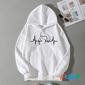 Womens Graphic Hoodie Pullover Daily Weekend Basic Casual