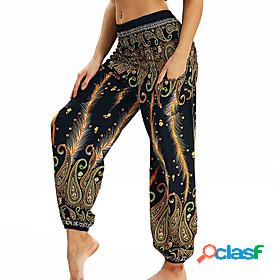 Womens High Waist Yoga Pants Side Pockets Harem Bloomers