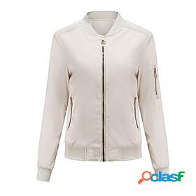 Womens Jacket Spring Fall Daily Short Coat Stand Collar