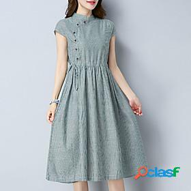 Womens Midi Dress A Line Dress Green Dark Blue Beige Light