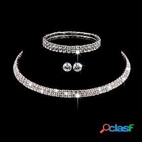 Womens Necklace Earrings Bracelet Tennis Chain Elegant