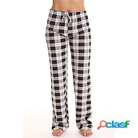 Womens Normal 1 pc Pajamas Bottom Simple Hot Comfort Grid /