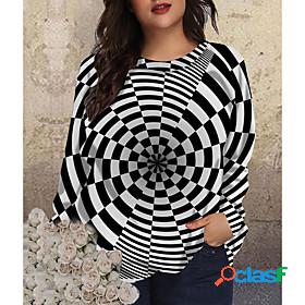 Womens Optical Illusion Pullover Sweatshirt Print Party