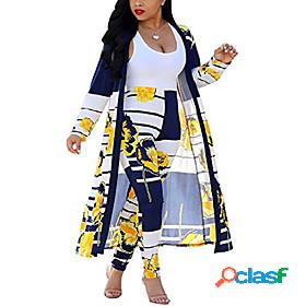 Womens Overall Floral 2 Piece Casual Open Front Party Daily