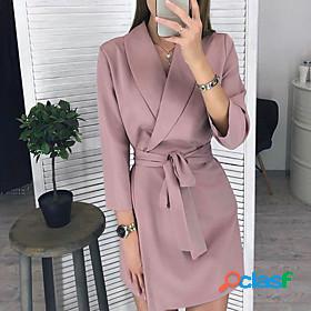 Womens Short Mini Dress A Line Dress Black HC Pink 3/4