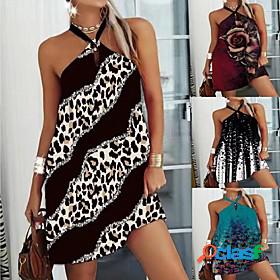 Womens Short Mini Dress Shift Dress Blue Black Purple Red