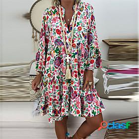 Womens Short Mini Dress Swing Dress Black Fuchsia Gray Dark