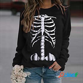 Womens Skull Sweatshirt Pullover Print 3D Print Sports