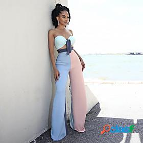 Womens Streetwear Color Block Casual Vacation Two Piece Set