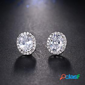 Womens Stud Earrings Earrings Cubic Zirconia Princess Oval
