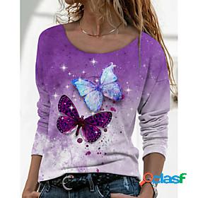 Womens T shirt Butterfly Painting Butterfly Sparkly Tie Dye