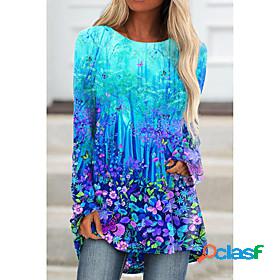 Womens T shirt Floral Theme Painting Floral Graphic Scenery