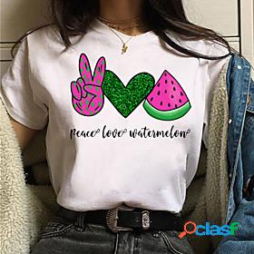 Womens T shirt Painting Couple Graphic Heart Peace Love